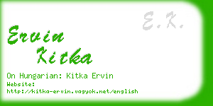 ervin kitka business card